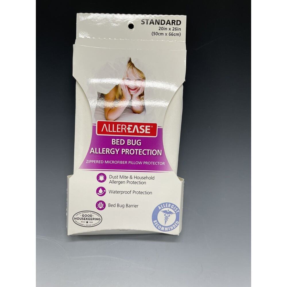 AllerEase Allergy &‎ Bed Bug Protection Zippered Pillow Protector Standard